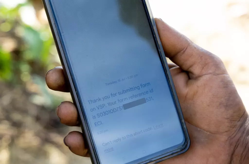 താഹിർ അലിക്ക് ലഭിച്ച സന്ദേശം. ഫോട്ടോ: കാസി ഷാരോവർ ഹുസൈൻ, ദി വയർ