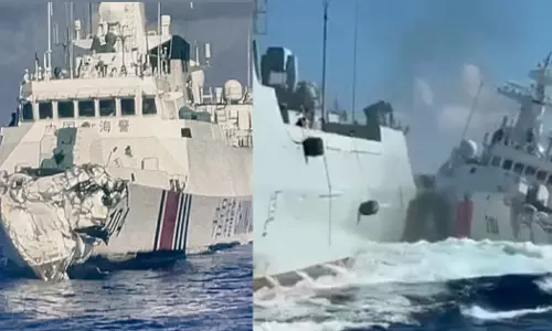 ഫിലിപ്പീൻസ് ബോട്ടിനെ പിന്തുടരുന്നതിനിടെ സ്വന്തം കപ്പലിൽ ഇടിച്ച് ചൈനീസ് യുദ്ധക്കപ്പൽ; വീഡിയോ ഫിലിപ്പീൻസ് ബോട്ടിനെ പിന്തുടരുന്നതിനിടെ സ്വന്തം കപ്പലിൽ ഇടിച്ച് ചൈനീസ് യുദ്ധക്കപ്പൽ; വീഡിയോ