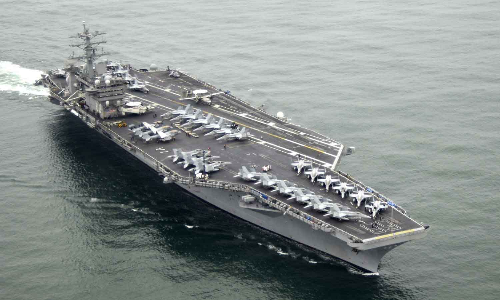 ഗൾഫിൽ യു.എസ് സൈനിക ശക്തി വർധിക്കുന്നു; ലോകത്തിലെ ഏറ്റവും വലിയ യുദ്ധക്കപ്പലുകളിലൊന്ന് ബഹ്റൈനിൽ