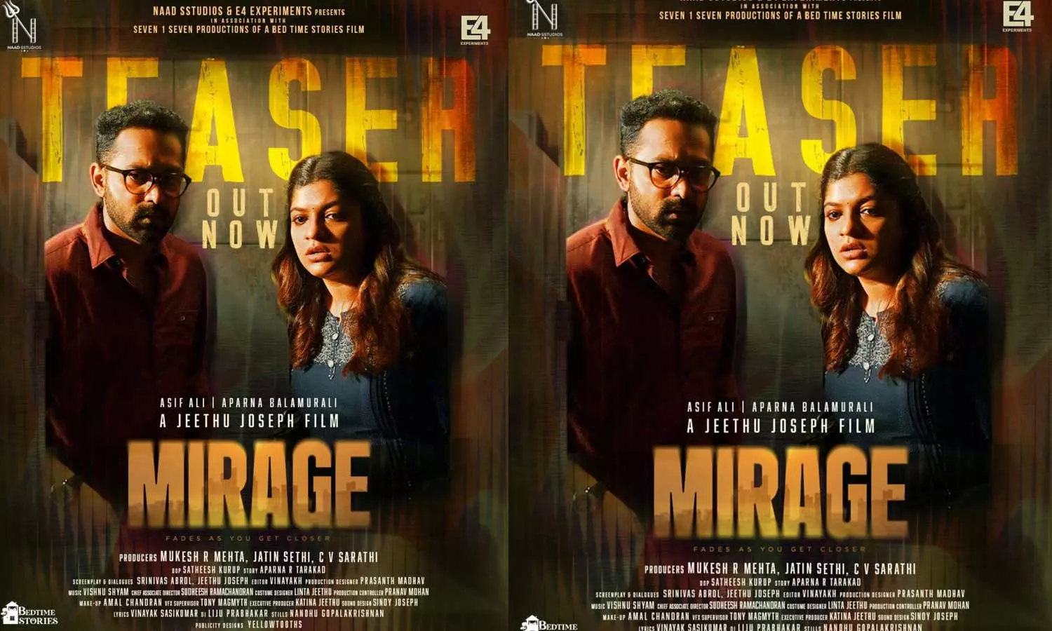 യൂ ആർ ഇൻ സീരിയസ് ട്രബിൾ! നൂറായിരം പ്രശ്നങ്ങൾക്ക് നടുവിൽ ആസിഫും അപർണയും; ആകാംക്ഷ നിറച്ച് മിറാഷ് ടീസർ പുറത്ത് യൂ ആർ ഇൻ സീരിയസ് ട്രബിൾ! നൂറായിരം പ്രശ്നങ്ങൾക്ക് നടുവിൽ ആസിഫും അപർണയും; ആകാംക്ഷ നിറച്ച് മിറാഷ് ടീസർ പുറത്ത്