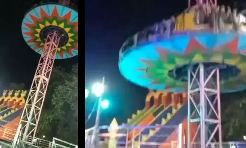 ആഹ്ലാദം പെട്ടെന്നുള്ള ദുരന്തമായി; ടവര്‍ റൈഡ് തകര്‍ന്ന് കുട്ടികളടക്കം അഞ്ചുപേര്‍ക്ക് പരിക്ക്