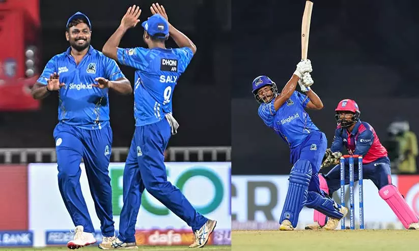 ട്രിവാൻഡ്രം റോയൽസിനെതിരെ കൊച്ചി ബ്ലൂ ടൈഗേഴ്‌സിന് തകർപ്പൻ ജയം; ക്യാപ്റ്റൻ സാലി സാംസണ് അർദ്ധ സെഞ്ച്വറി