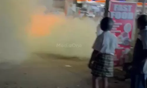 ആലുവയിൽ പെട്രോൾ പമ്പിനകത്ത് ബൈക്കിന് തീയിട്ട് യുവാവ്