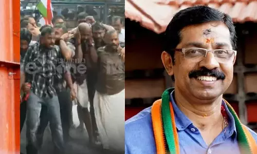 സി.കൃഷ്ണകുമാറിനെതിരായ പീഡന ആരോപണം: ബിജെപി ജില്ലാ കമ്മിറ്റി ഓഫീസിലേക്ക് കോണ്‍ഗ്രസ് മാര്‍ച്ച്