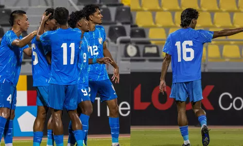 ഇന്ത്യക്ക് വിജയ തുടക്കം; മലയാളി താരം മുഹമ്മദ് സുഹൈൽ ഗോൾ നേടി