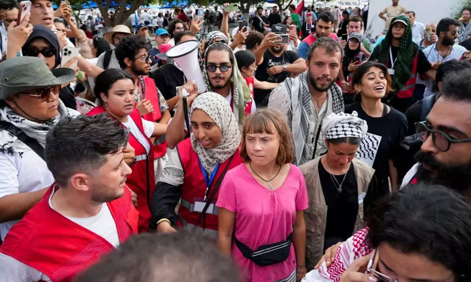 അവസാനിപ്പിക്കാതെ ഗ്രേറ്റ തുംബർഗ്; ഫ്‌ളോട്ടിലയുമായി വീണ്ടും ഗസ്സയിലേക്ക്, തുനീഷ്യയില്‍  വൻ സ്വീകരണം