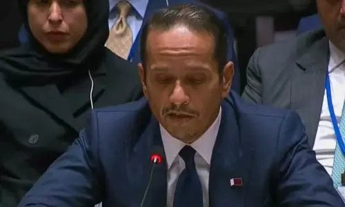 നെതന്യാഹു ആക്രമണത്തിന് ദുർവ്യാഖ്യാനം കൊടുത്ത് ന്യായീകരിക്കുന്നു; യുഎൻ രക്ഷാസമിതിയിൽ ഇസ്രായേലിനെ കടന്നാക്രമിച്ച് ഖത്തർ പ്രധാനമന്ത്രി നെതന്യാഹു ആക്രമണത്തിന് ദുർവ്യാഖ്യാനം കൊടുത്ത് ന്യായീകരിക്കുന്നു; യുഎൻ രക്ഷാസമിതിയിൽ ഇസ്രായേലിനെ കടന്നാക്രമിച്ച് ഖത്തർ പ്രധാനമന്ത്രി