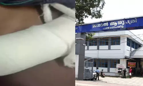 കുട്ടിയുടെ കയ്യിലെ ചതവ് ചികിത്സിക്കാതെ പ്ലാസ്റ്ററിട്ടു, മുറിവ് പഴുത്ത് വ്രണമായി; പത്തനംതിട്ട ജന. ആശുപത്രിക്കെതിരെ ചികിത്സാപിഴവ് ആരോപണം കുട്ടിയുടെ കയ്യിലെ ചതവ് ചികിത്സിക്കാതെ പ്ലാസ്റ്ററിട്ടു, മുറിവ് പഴുത്ത് വ്രണമായി; പത്തനംതിട്ട ജന. ആശുപത്രിക്കെതിരെ ചികിത്സാപിഴവ് ആരോപണം