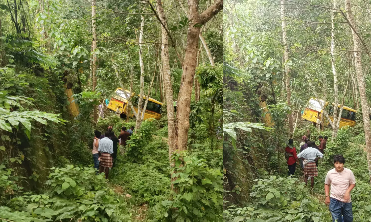 കൊല്ലം നിലമേൽ സ്കൂൾ ബസ് മറിഞ്ഞ് അപകടം; വിദ്യജ്യോതി സ്കൂലിലെ വാഹനമാണ് അപകടത്തിൽപ്പെട്ടത്