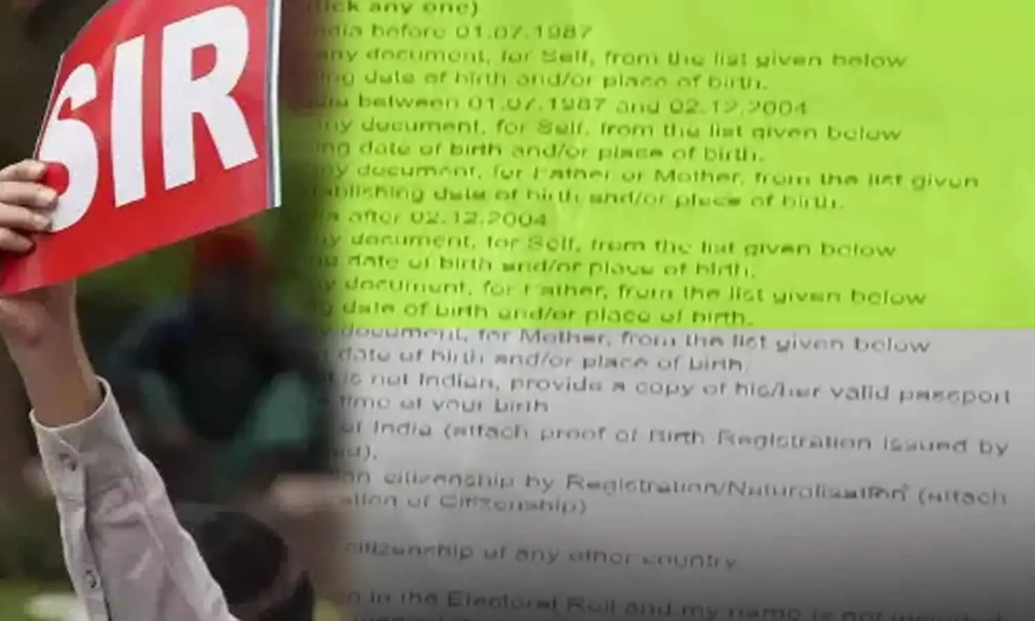 Questions regarding citizenship verification in SIR