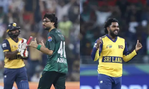 വിക്കറ്റ് സെലിബ്രേഷൻ പരസ്പരം അനുകരിച്ച് അബ്രാർ അഹമ്മദും വാനിന്ദു ഹസരങ്കയും