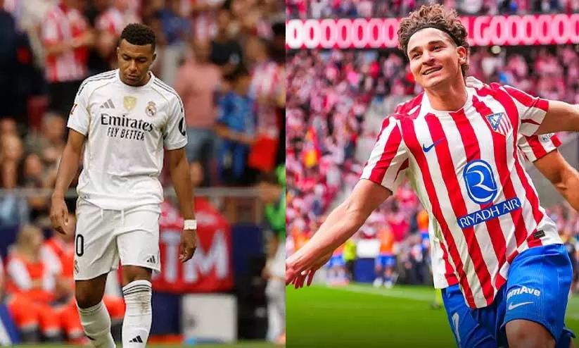 ഡെർബിയിൽ റയലിനെ അടിച്ചൊതുക്കി അത്ലറ്റികോ; ജൂലിയൻ അൽവാരസിന്‌ ഇരട്ടഗോൾ