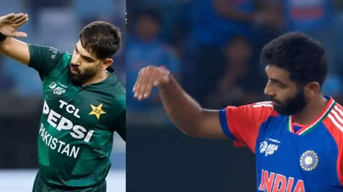 ഫ്ലൈറ്റ് മോഡിൽ ബുംറ; ഹാരിസ് റൗഫിനെ പുറത്താക്കിയ ബുമ്രയുടെ ആഘോഷം