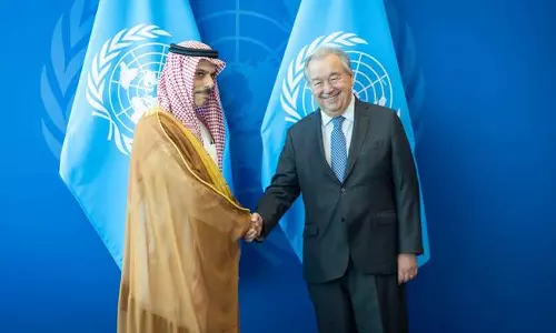 Saudi FM meets UN chief on UNGA sidelines