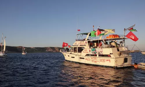 Sumud Flotilla enters danger zone about 120 nautical miles from Gaza