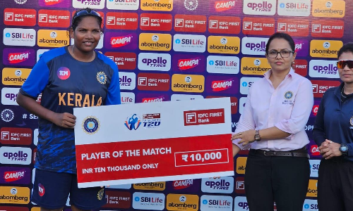 സീനിയർ വനിതാ ട്വൻ്റി 20: കരുത്തരായ വിദർഭയെ കീഴടക്കി കേരളം സീനിയർ വനിതാ ട്വൻ്റി 20: കരുത്തരായ വിദർഭയെ കീഴടക്കി കേരളം