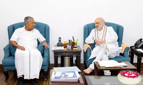 പിണറായി വിജയനും അമിത് ഷായും കൂടിക്കാഴ്ച നടത്തുന്നു Photo|X/Pinarayi Vijayan