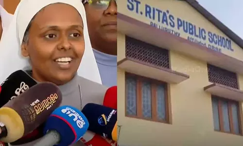 ശിരോവസ്ത്ര വിലക്ക്: ഡിഡിഇ റിപ്പോർട്ട് സത്യവിരുദ്ധം,വിദ്യാഭ്യാസമന്ത്രി നിലപാട് തിരുത്തണം; സെന്റ് റീത്താസ് സ്‌കൂൾ അധികൃതര്‍