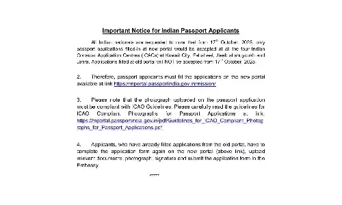 Important notice for Indian passport applicants