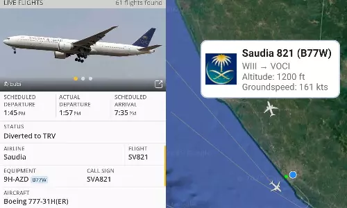 യാത്രക്കാരന് ദേഹാസ്വാസ്ഥ്യം; മദീനയിലേക്കുള്ള വിമാനം തിരുവനന്തപുരത്തിറക്കി