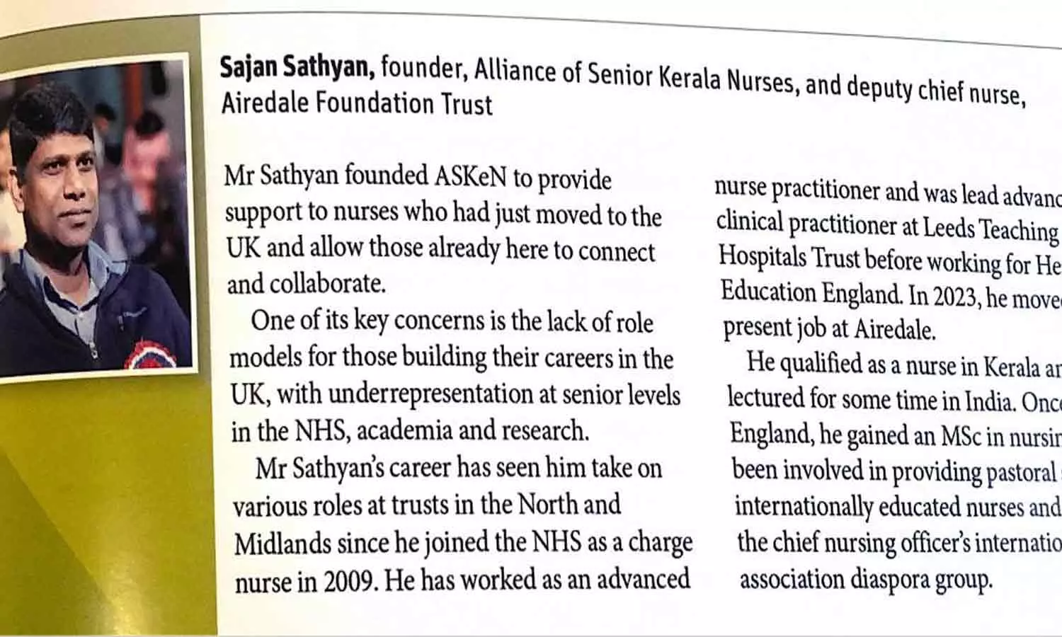 അഭിമാന നേട്ടം; യുകെയിൽ ആരോഗ്യരംഗത്തെ സ്വാധീനമുള്ള വ്യക്തികളുടെ പട്ടികയിൽ ആദ്യ 50 ൽ ഇടം പിടിച്ച് മലയാളി