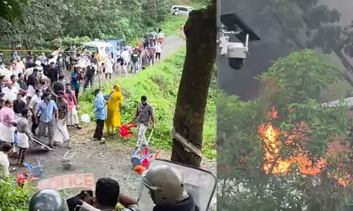 പ്രതിഷേധത്തിനിടെ ലാത്തി ചാർജ്; താമരശ്ശേരിയിൽ അറവുമാലിന്യ കേന്ദ്രത്തിന് തീയിട്ട് സമരക്കാർ