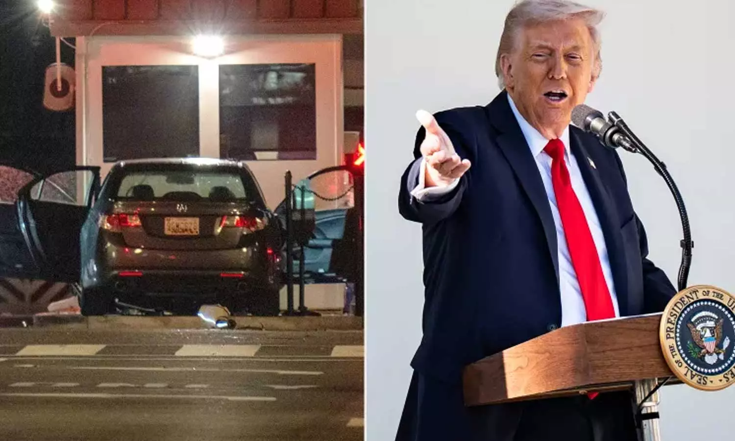 ട്രംപ് അകത്തുള്ളപ്പോൾ വൈറ്റ് ഹൗസിന്റെ ഗേറ്റിലേക്ക് കാറിടിച്ചു കയറ്റി; ഒരാൾ അറസ്റ്റിൽ