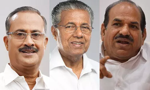 പി.എം.എ സലാം, പിണറായി വിജയൻ, കോടിയേരി ബാലകൃഷ്ണൻ |Photo| Special Arrangement