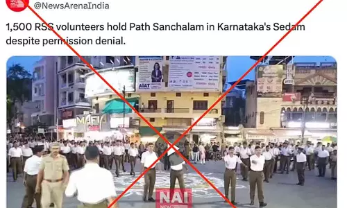 അനുമതി നിഷേധിച്ചതിന് പിന്നാലെ കർണാടകയിൽ ആർഎസ്എസ് പഥസഞ്ചലനം എന്ന പേരിൽ പ്രചരിക്കുന്ന ദൃശ്യങ്ങൾ വ്യാജം