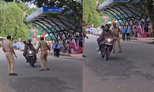 പാലായിലും സുരക്ഷാ വീഴ്ച: രാഷ്ട്രപതിയുടെ ചടങ്ങിനിടെ അതീവ സുരക്ഷാ മേഖലയിൽ പൊലീസിനെ വെട്ടിച്ച് മൂന്നംഗ സംഘത്തിന്റെ ബൈക്ക് യാത്ര