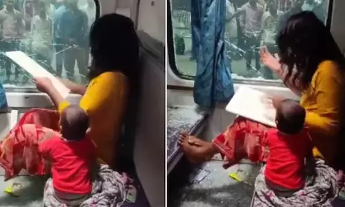 പഴ്സ് മോഷ്ടിക്കപ്പെട്ടതിനെ തുടർന്ന് ട്രെയിനിൽ എസി കോച്ചിന്റെ ജനൽച്ചില്ല് തകർത്ത് യുവതി