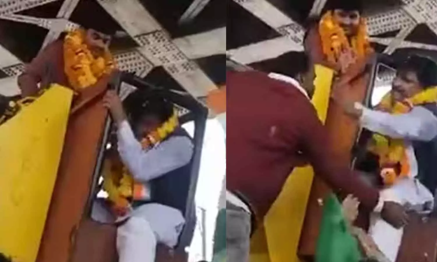 അംബേദ്കറുടെ പ്രതിമയിൽ മാലയിടുന്നതിനിടെ ക്രെയിനിൽ കുടുങ്ങി; ഓപ്പറേറ്ററുടെ മുഖത്തടിച്ച് ബിജെപി എംപി അംബേദ്കറുടെ പ്രതിമയിൽ മാലയിടുന്നതിനിടെ ക്രെയിനിൽ കുടുങ്ങി; ഓപ്പറേറ്ററുടെ മുഖത്തടിച്ച് ബിജെപി എംപി