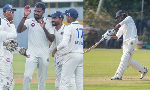 രഞ്ജി ട്രോഫി ക്രിക്കറ്റിൽ സൗരാഷ്ട്രയെ 160 റൺസിന് പുറത്താക്കി കേരളം, നിധീഷിന് ആറ് വിക്കറ്റ് രഞ്ജി ട്രോഫി ക്രിക്കറ്റിൽ സൗരാഷ്ട്രയെ 160 റൺസിന് പുറത്താക്കി കേരളം, നിധീഷിന് ആറ് വിക്കറ്റ്