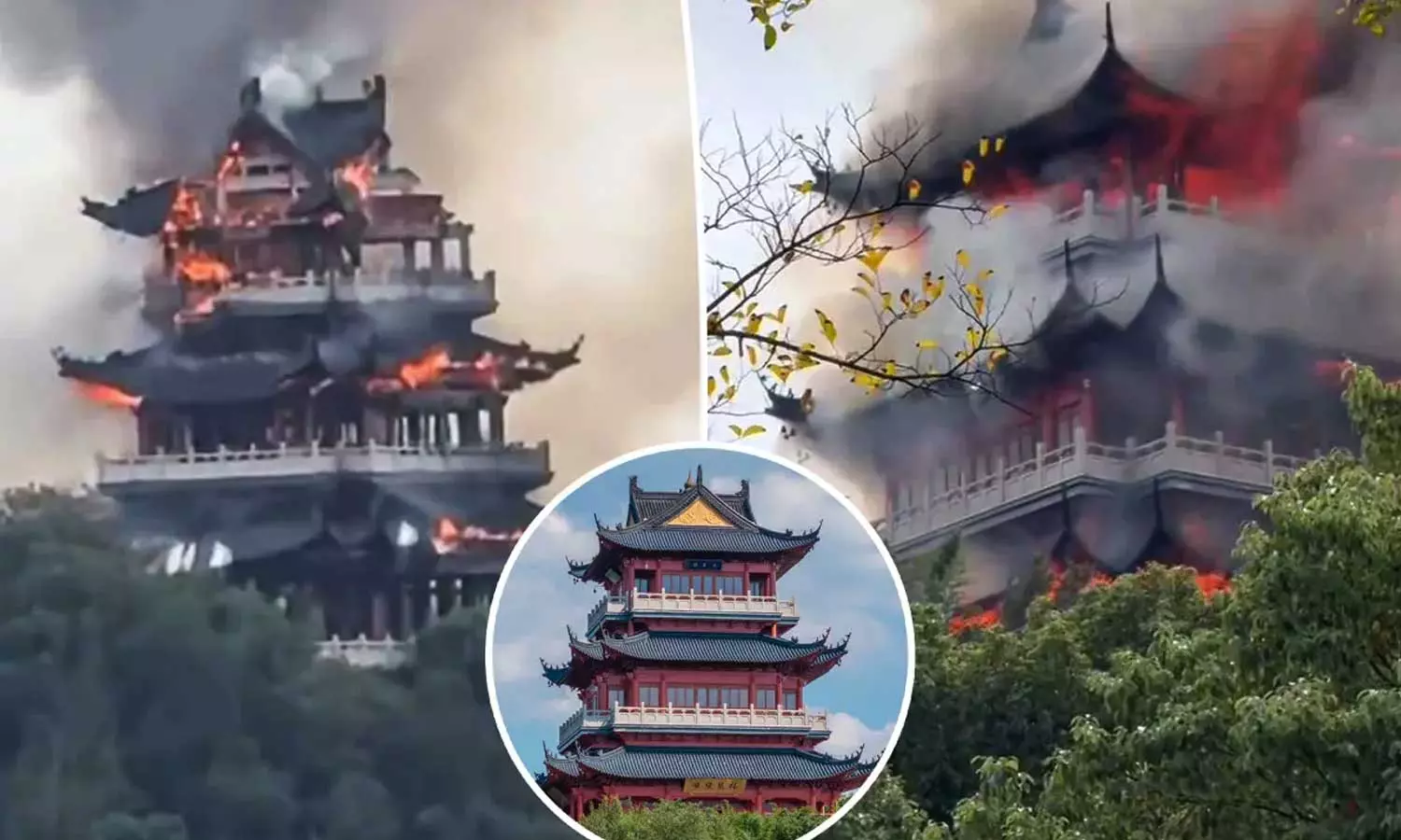 വിനോദ സഞ്ചാരിയുടെ അശ്രദ്ധ; ചൈനയിലെ പ്രശസ്തമായ ക്ഷേത്ര സമുച്ചയം മുഴുവൻ കത്തി നശിച്ചു