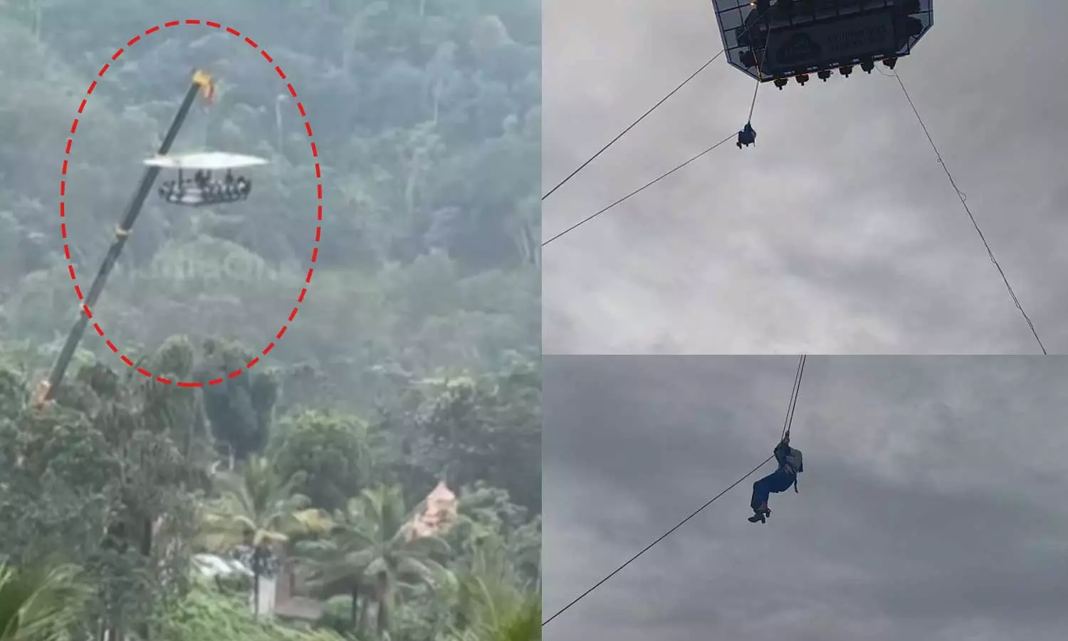 ഒടുവില്‍ ആശ്വാസം; സ്‌കൈ ഡൈനിങ്ങിൽ കുടുങ്ങിയ സഞ്ചാരികളെ രക്ഷപ്പെടുത്തിയത് അതിസാഹസികമായി