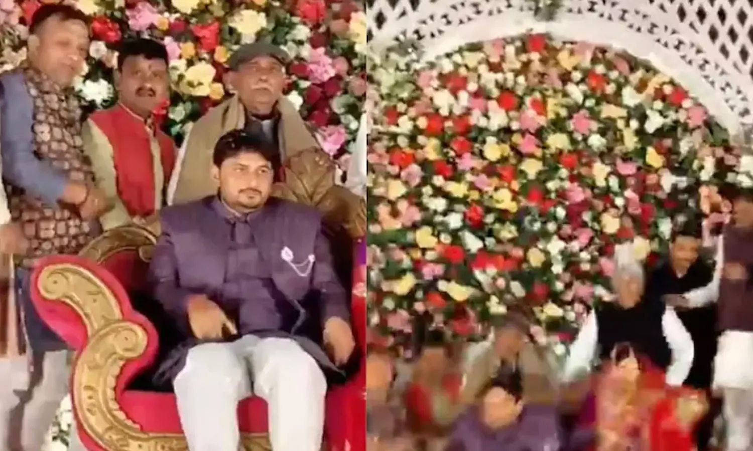 Stage Collapsing As BJP Leaders Gather To Bless UP Couple