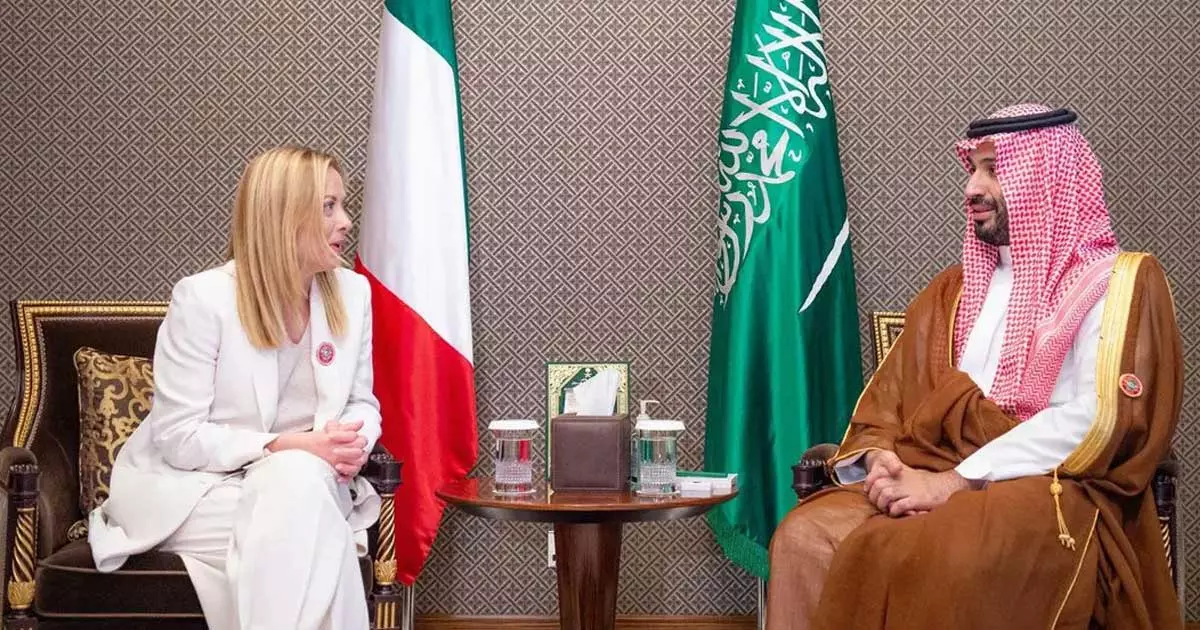 ഇറ്റാലിയൻ പ്രധാനമന്ത്രിയുമായി കൂടിക്കാഴ്ച നടത്തി സൗദി കിരീടാവകാശി