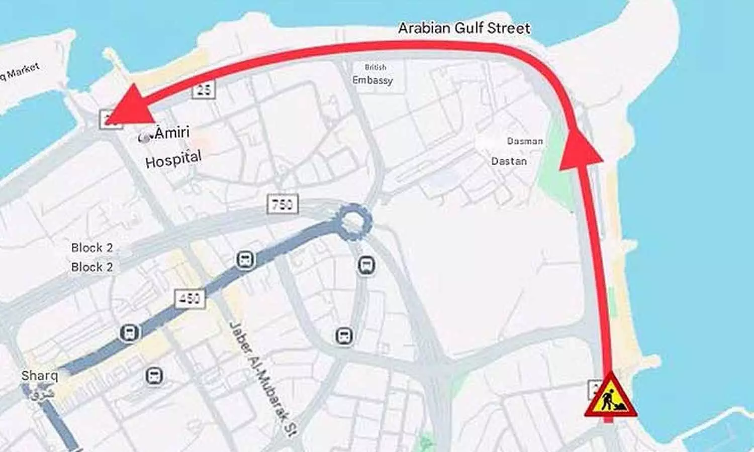 കുവൈത്തിലെ അറേബ്യൻ ഗൾഫ് സ്ട്രീറ്റ് ഇന്ന് മുതൽ പൂർണമായും അടച്ചിടും