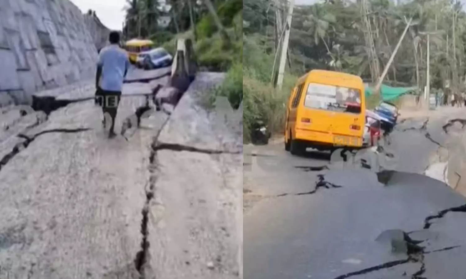 കൊല്ലത്ത് നിർമ്മാണത്തിലിരുന്ന ദേശീയപാത ഇടിഞ്ഞു താഴ്ന്നു കൊല്ലത്ത് നിർമ്മാണത്തിലിരുന്ന ദേശീയപാത ഇടിഞ്ഞു താഴ്ന്നു