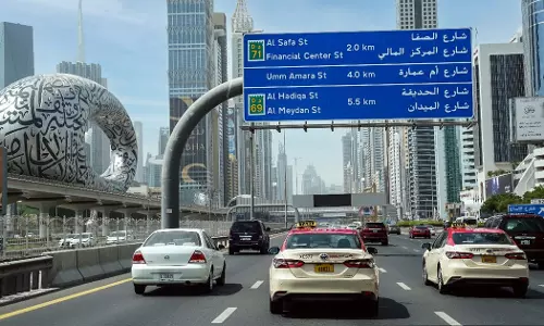 Sharing taxis are becoming widespread in Dubai.