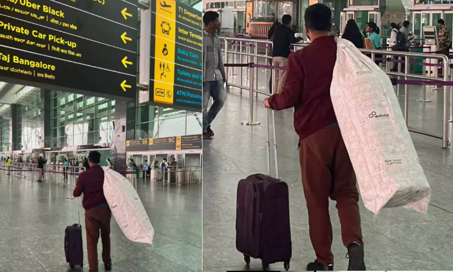 ഏതു നിമിഷും വിമാനം റദ്ദാക്കിയാക്കാം; കിടക്കയുമായി യാത്രക്കാരൻ വിമാനത്താവളത്തിൽ; വീഡിയോ വൈറൽ ഏതു നിമിഷും വിമാനം റദ്ദാക്കിയാക്കാം; കിടക്കയുമായി യാത്രക്കാരൻ വിമാനത്താവളത്തിൽ; വീഡിയോ വൈറൽ