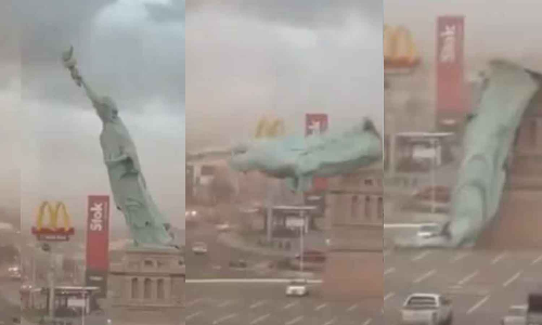 കൊടുങ്കാറ്റിൽ ബ്രസീലിലെ സ്റ്റാച്യു ഓഫ് ലിബർട്ടിതകർന്ന് വീണു; ദൃശ്യങ്ങള്‍ വൈറല്‍