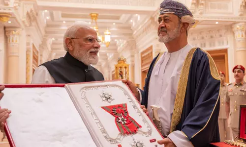 Prime Minister Narendra Modi was conferred with Order of Oman, Omans highest civilian honour, by Sultan Haitham bin Tariq Prime Minister Narendra Modi was conferred with Order of Oman, Omans highest civilian honour, by Sultan Haitham bin Tariq