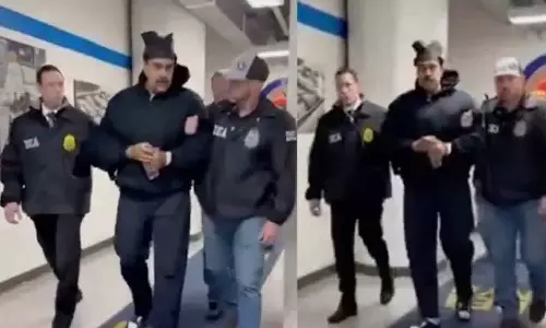 ഗുഡ് നൈറ്റ് ആൻഡ് ഹാപ്പി ന്യു ഇയർ; ന്യുയോർക്കിൽ എത്തിച്ച മദൂറോയുടെ പ്രതികരണം ഇങ്ങനെ