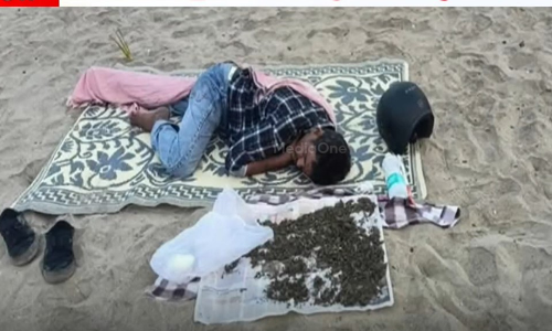 കോഴിക്കോട് ബീച്ചില്‍  കഞ്ചാവ് ഉണക്കാനിട്ട് കിടന്നുറങ്ങിയയാള്‍ പൊലീസ് പിടിയില്‍