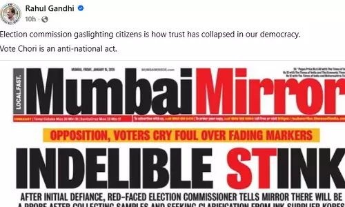 മഷിക്ക് പകരമായി മാർക്കർ പേന; തെരഞ്ഞെടുപ്പ് കമ്മീഷൻ ജനാധിപത്യത്തിലുള്ള വിശ്വാസം തകർന്നുവെന്ന് രാഹുൽ ഗാന്ധി