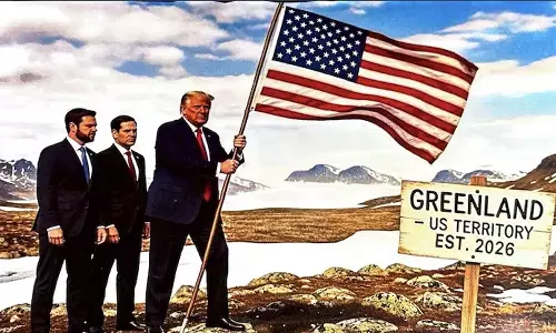ഗ്രീന്‍ലന്‍ഡില്‍ യുഎസ് പതാക: പുതിയ ഭൂപടവുമായി ട്രംപ്