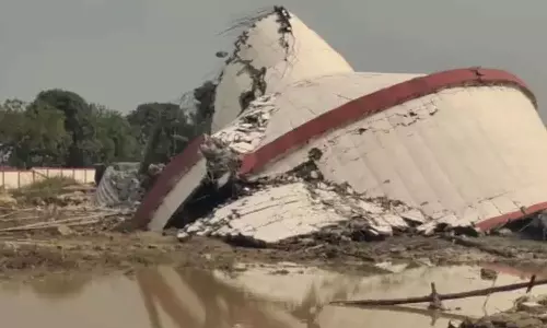 ഗുജറാത്തില്‍ 21 കോടി രൂപ ചെലവിൽ നിർമിച്ച കൂറ്റൻ ജലസംഭരണി ഉദ്ഘാടനത്തിന് മുമ്പ് തകർന്നടിഞ്ഞു