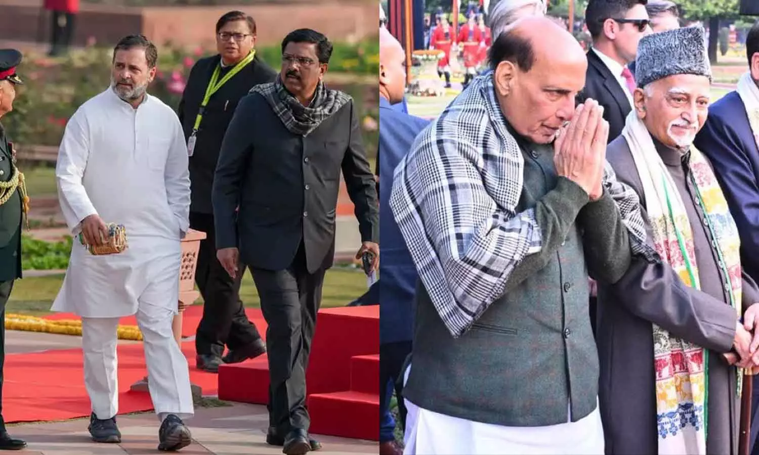 റിപ്പബ്ലിക് ദിന വിരുന്നില് രാഹുൽ പട്ക ധരിക്കാത്തതിനെതിരെ ബിജെപി; രാജ്നാഥ് സിങിന്റെ ചിത്രങ്ങളുയർത്തി തിരിച്ചടിച്ച് കോൺഗ്രസ് റിപ്പബ്ലിക് ദിന വിരുന്നില് രാഹുൽ പട്ക ധരിക്കാത്തതിനെതിരെ ബിജെപി; രാജ്നാഥ് സിങിന്റെ ചിത്രങ്ങളുയർത്തി തിരിച്ചടിച്ച് കോൺഗ്രസ്