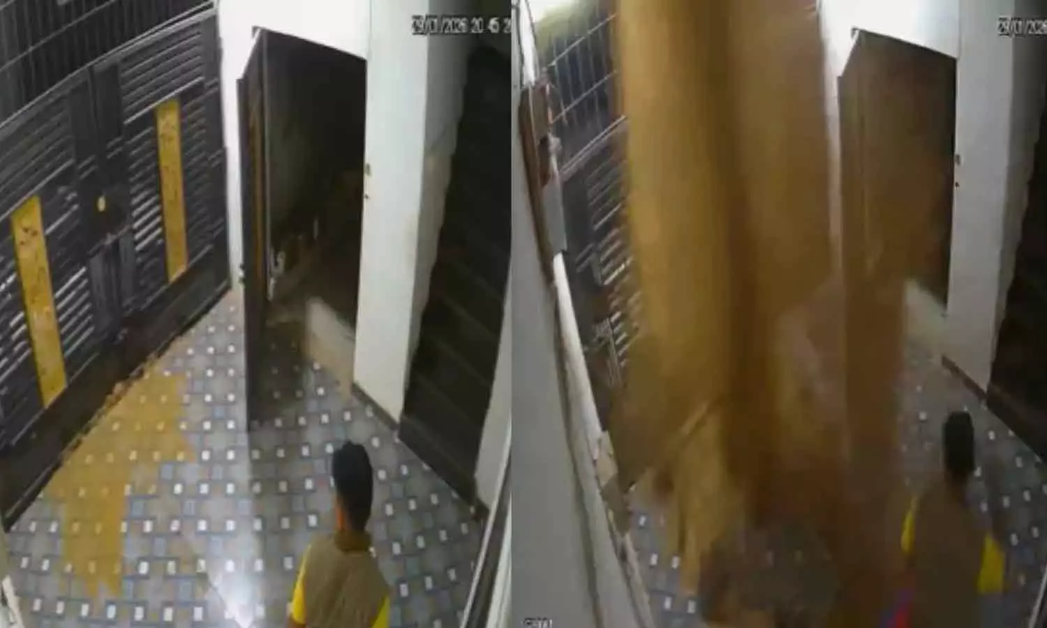 മരണം മുന്നിൽക്കണ്ട് അയാൾ ഓടി; വീടിന്റെ മുൻവശം പിളർന്ന് ജല സ്‌ഫോടനം; ഭീതിപ്പെടുത്തുന്ന ദൃശ്യങ്ങൾ പുറത്ത്